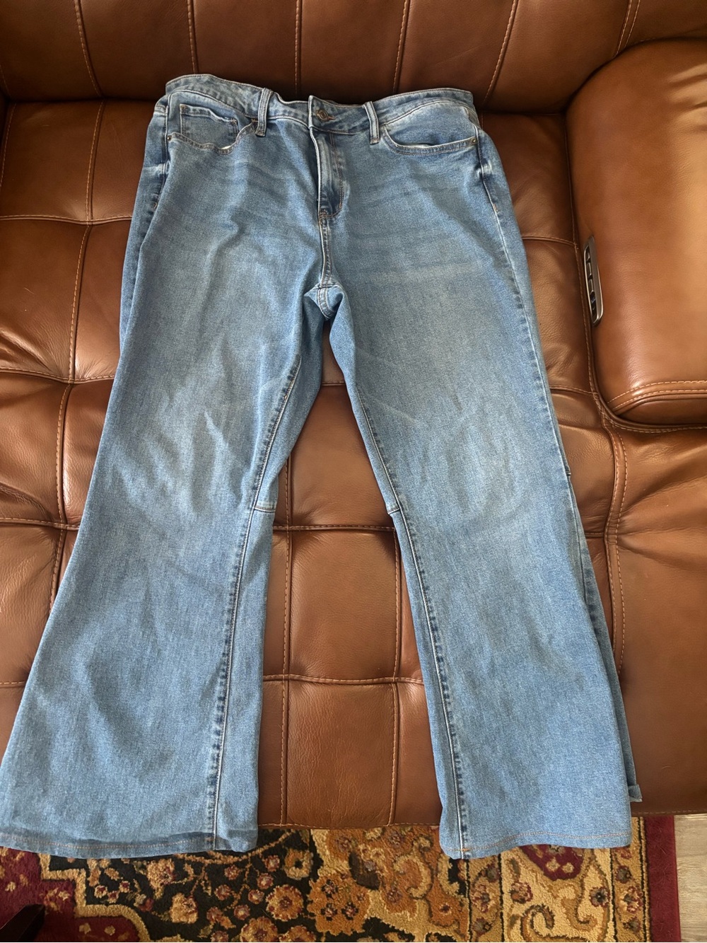 New York & Company Light Blue Flare Jeans